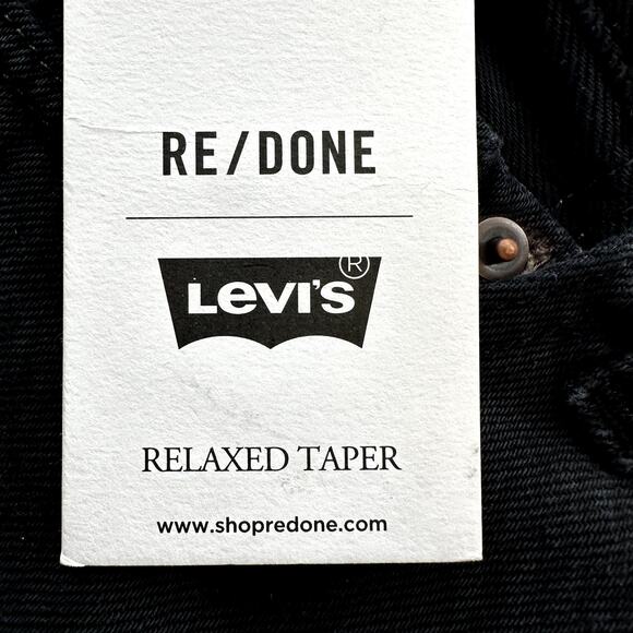 Levi's Re/Done Relaxed Taper Jeans Ankle Mid Rise 100% Cotton Black 28 NWT - Picture 4 of 11